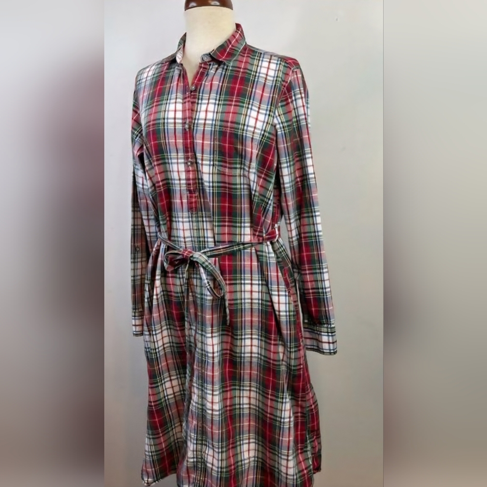 Ellen Orton Christmas Plaid Shirtdress 2XL